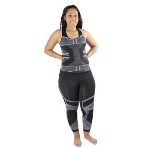 Black Color Block Crop Top Legging Set